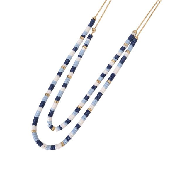 NWT J. Crew Two Layer Chevron Beaded Necklace - Picture 4 of 9